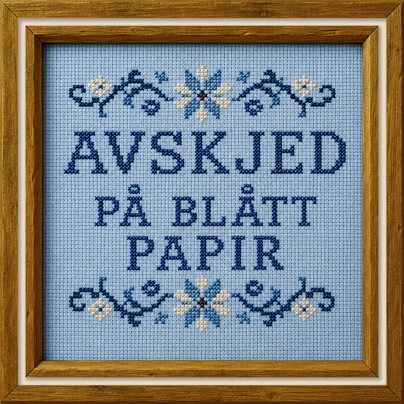 Avskjed på blått papir